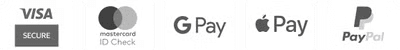 Accepted cards: Visa, Mastercard, Google Pay, Apple Pay, PayPal